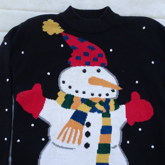 Richard Sport Vintage Snowman Pullover Sweater Medium - Picture 2 of 7
